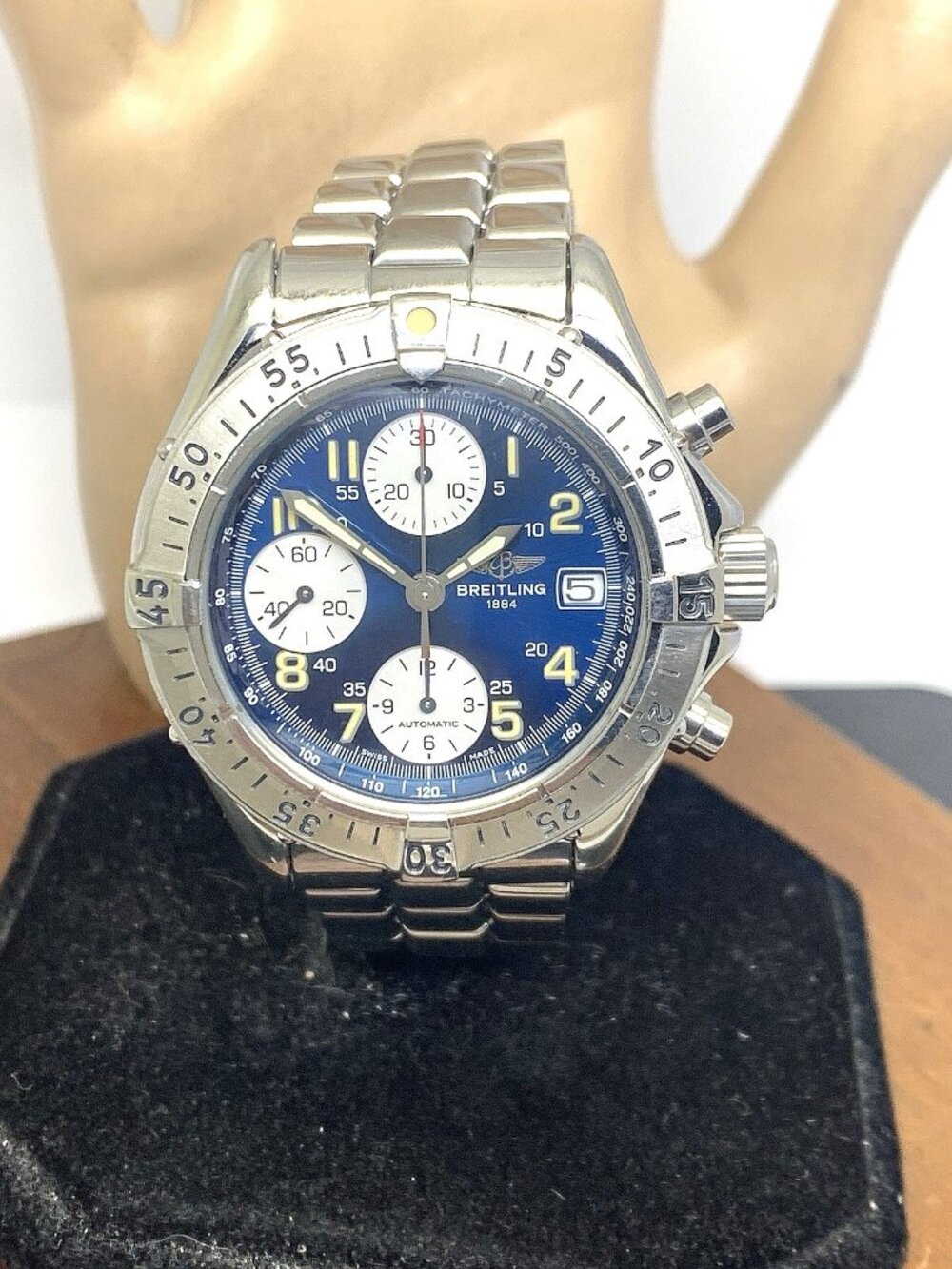 Breitling Men's Watch A13035.1 Swiss Automatic Chronograph Blue Dial Steel 41mm